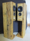 Claer unique rustic natural wood 2 way floorstanding transmission line speaker front