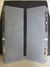 expand Claer unique rare stone effect floorstanding 2 way transmission line speaker side